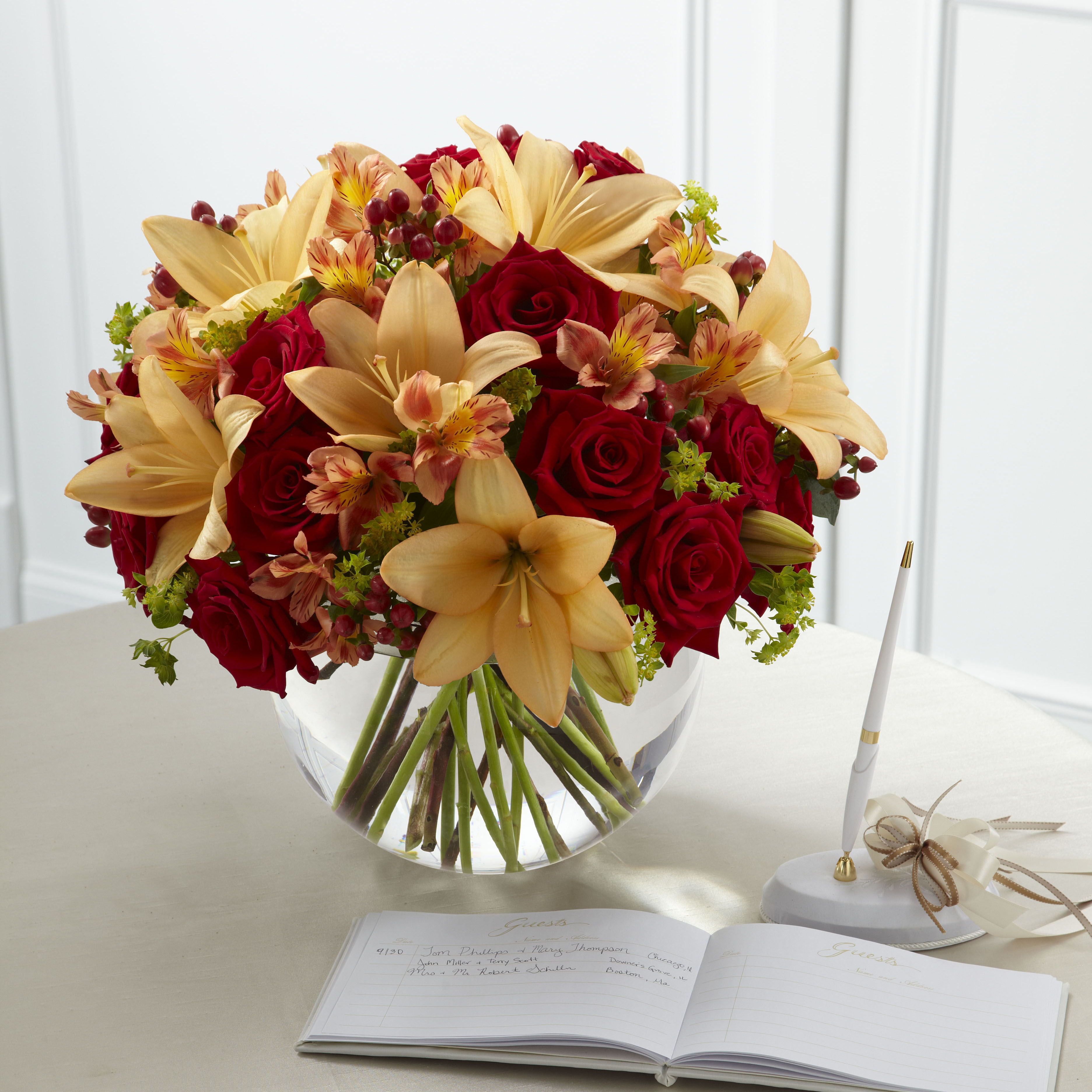 Rosas y Liliums en burbuja